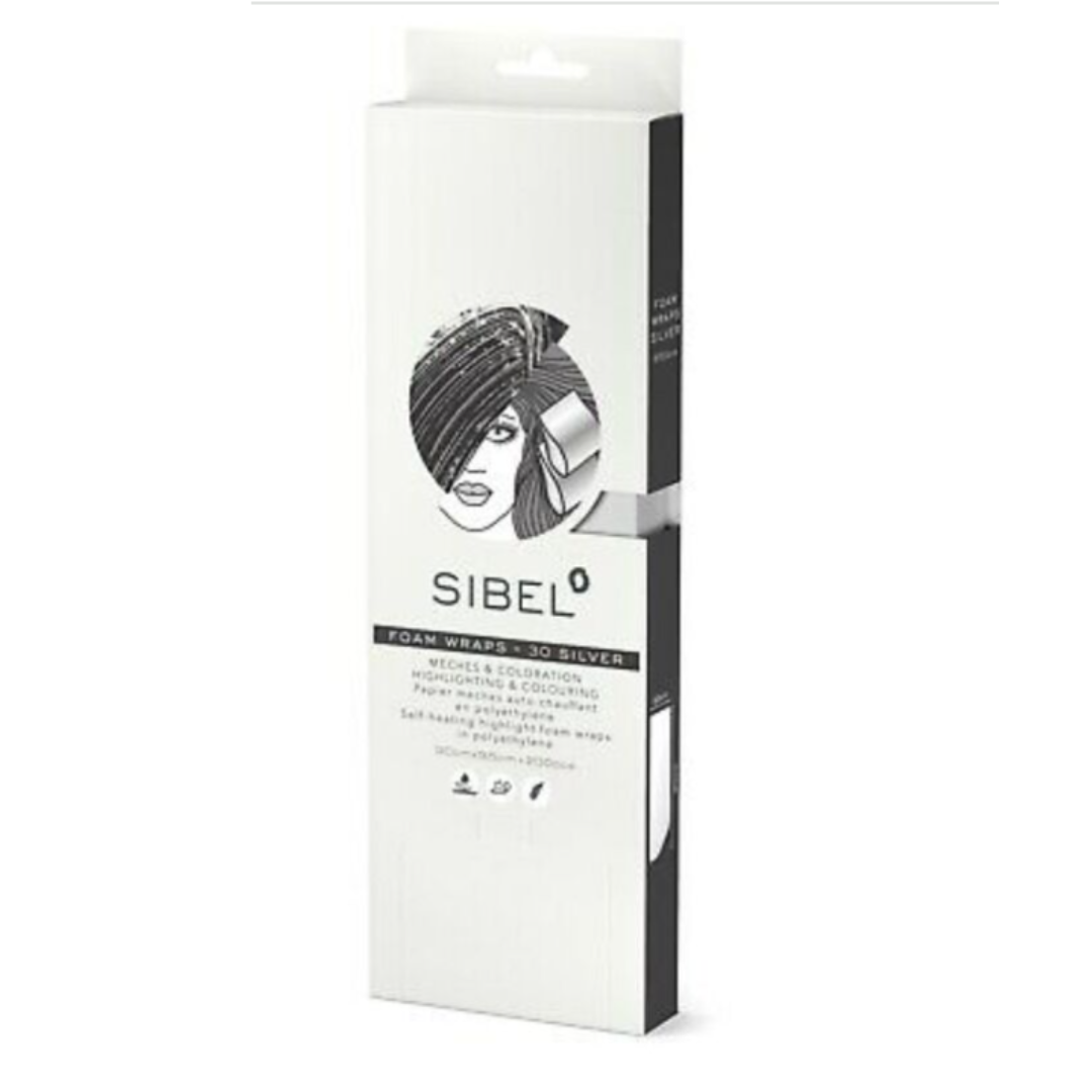 Sibel - Foam Wraps - Piankowe Paski do Koloryzacji Srebrna 30x9,5cm - 200szt