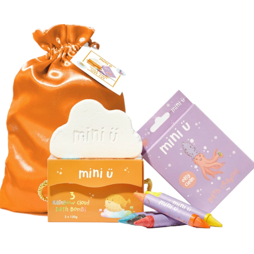 Mini-U zestaw kule do kąpieli 3szt + kredki do kąpieli 6szt