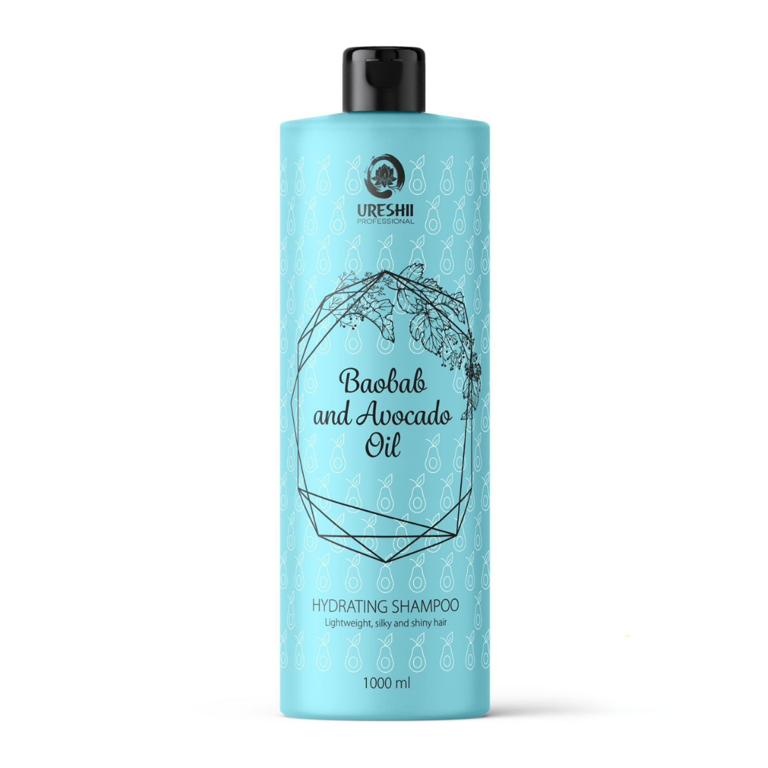 Ureshii - Baobab & Avocado - Szampon Nawilżający z Olejkiem z Baobabu i Awokado - 1000ml