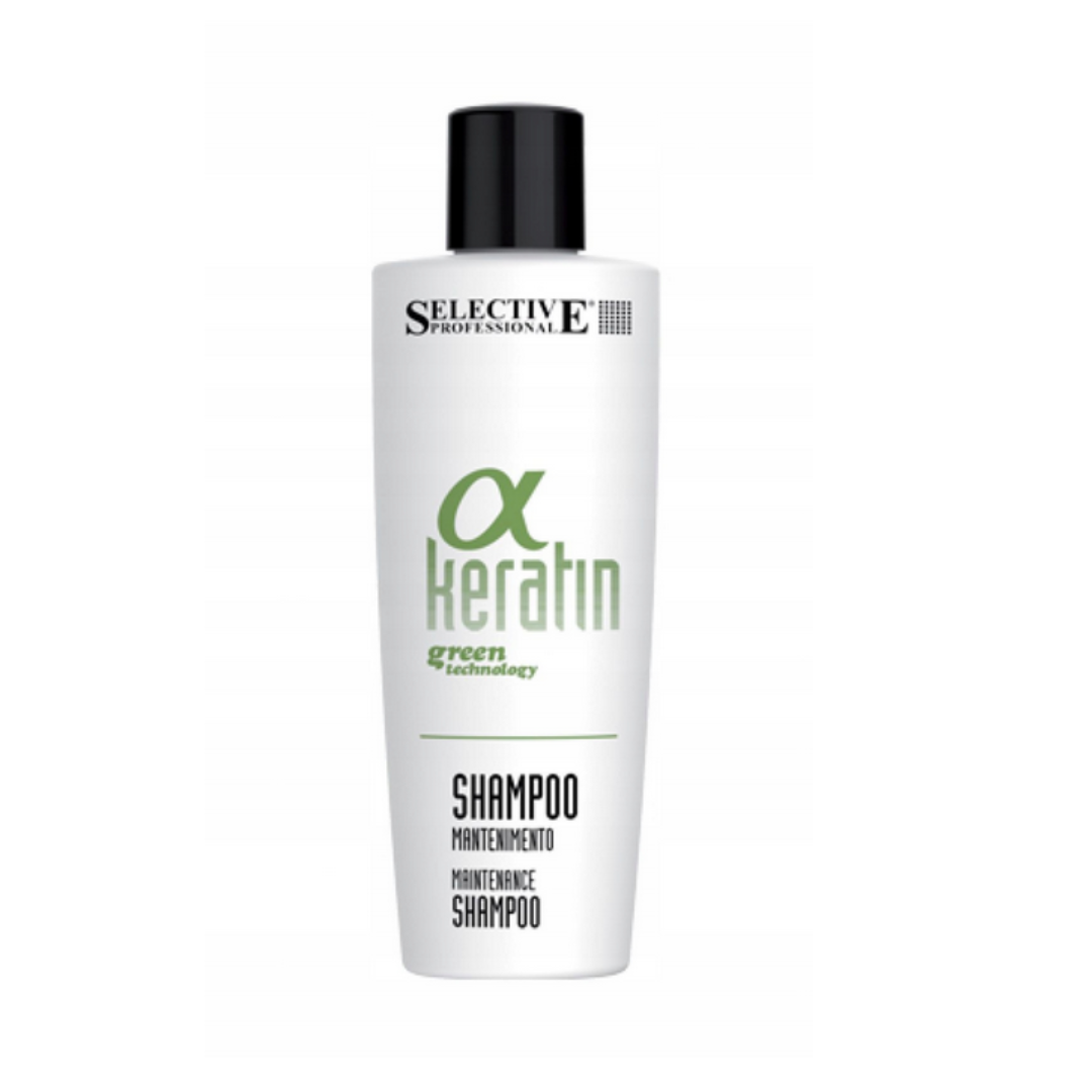 Selective Professional - Green Keratin Alpha - Podtrzymujący Efekt Prostowania Szampon do Włosów po Keratynowym Prostowaniu z Roślinną Keratyną i Olejem z Andiroby - 250ml