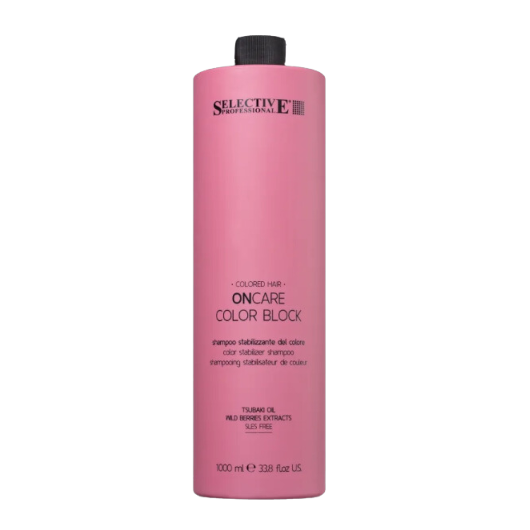 Selective Professional - Oncare Color Block - Szampon Stabilizujący Kolor do Włosów Farbowanych z Olejkiem Tsubaki i Ekstraktem z Owoców Leśnych - 1000ml