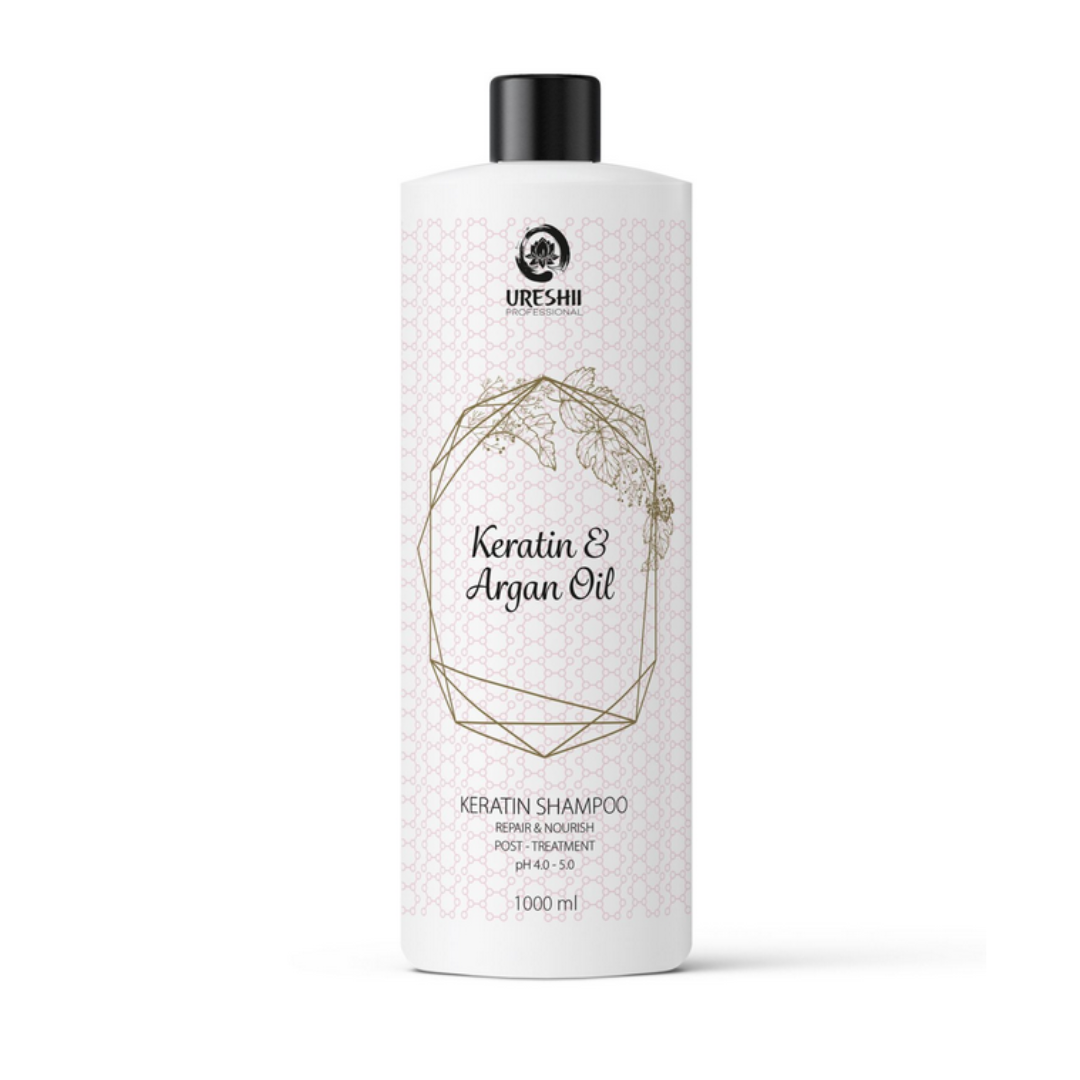 Ureshii - Keratin & Argan - Szampon Regenerująco-Odżywczy z Keratyną i Olejkiem Arganowym - 1000ml