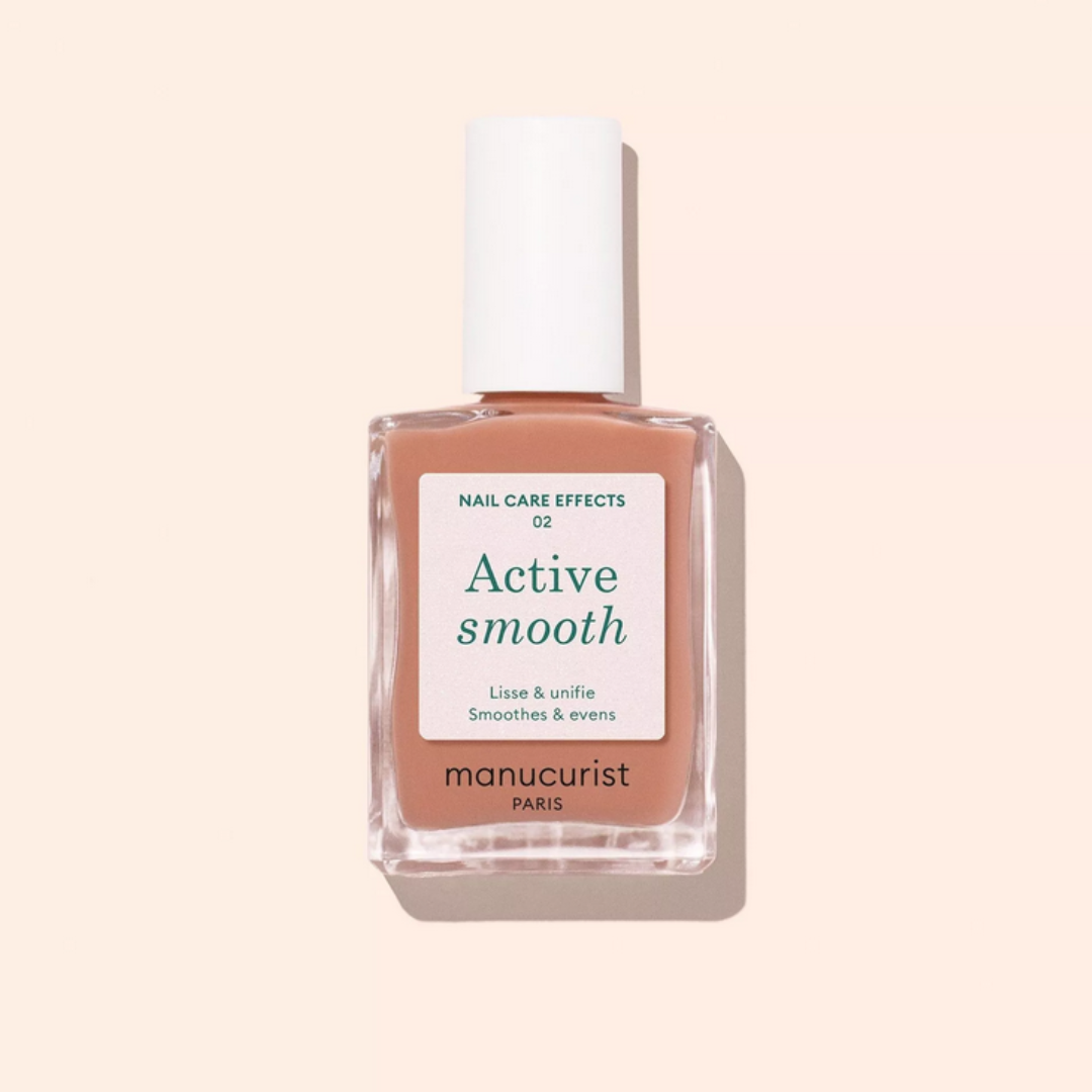 Manucurist - Active Smooth 02 - Lakier-Odżywka CC Wygładzający Golden Nude (Złocisty Nude) z Włóknami Rycynowymi i Kwasami AHA - 15ml