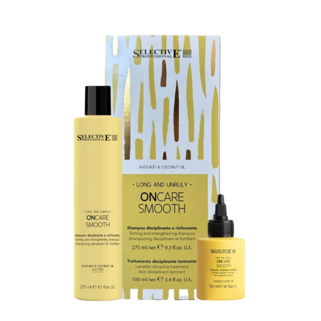 Selective Professional - OnCare Smooth - Zestaw Wygładzający do Włosów Puszących się Szampon + Laminacja Lamelarna z Roślinną Keratyną 275ml+100ml