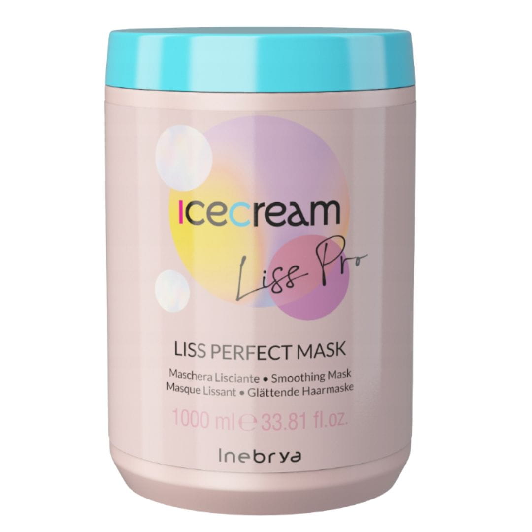 Inebrya - Ice Cream Liss Pro - Maska Wygładzająco-Dyscyplinująca z Ekstraktem z Kawioru i Masłem Karite - 1000ml