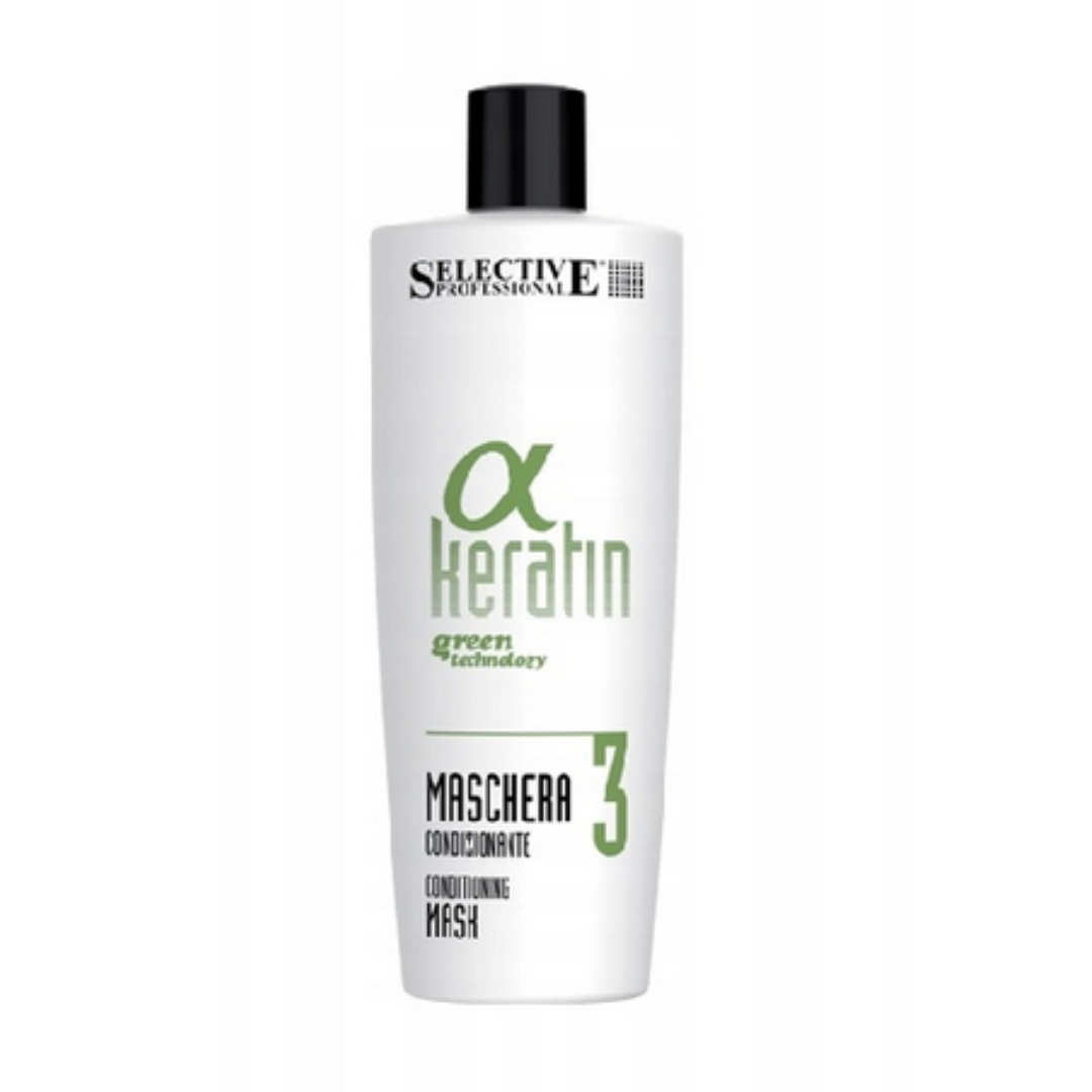Selective Professional - Alpha Keratin Green - Wygładzająca Maska po Keratynowym Prostowaniu z Roślinną Keratyną i Olejkiem Andiroba - 500ml