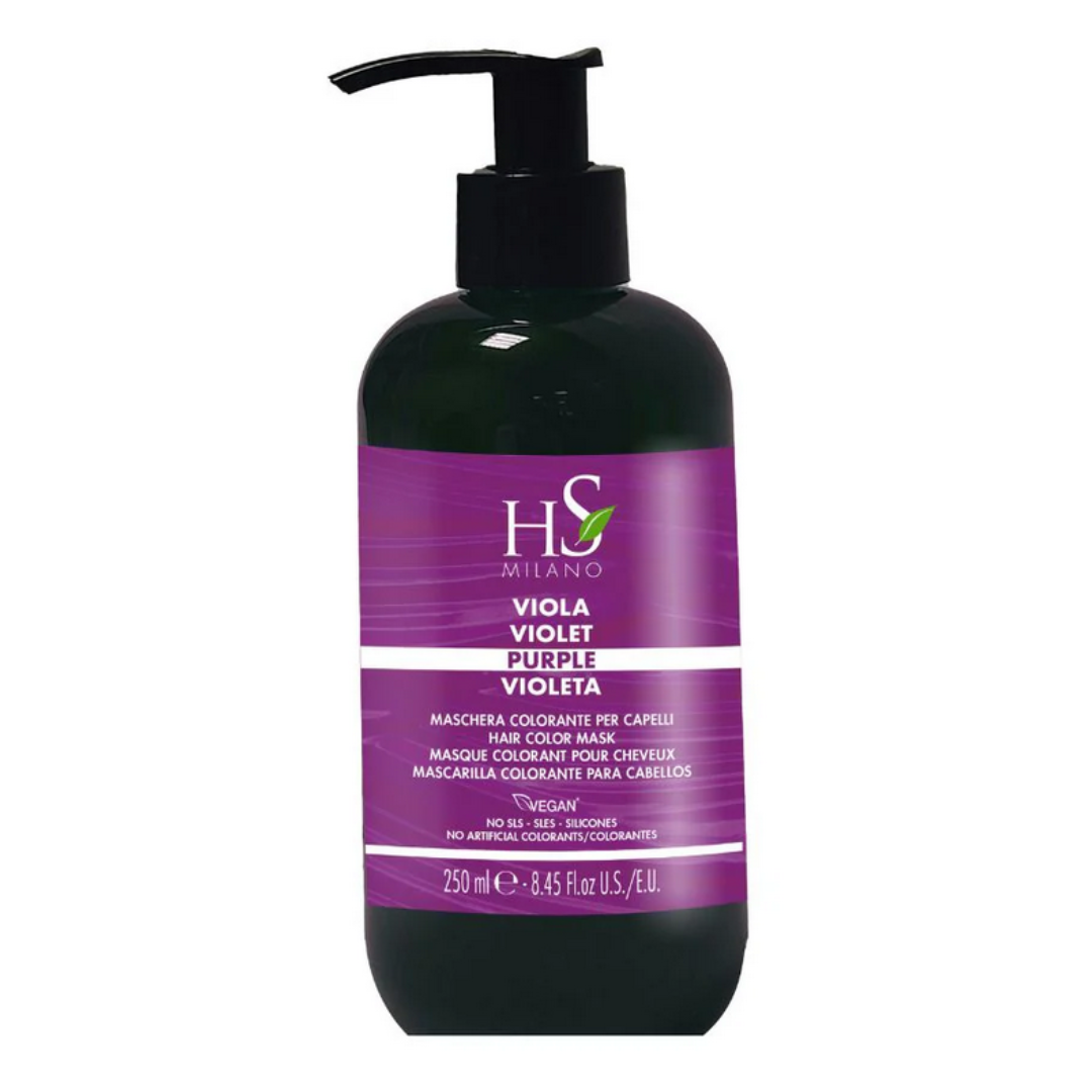 Hs Milano - Color Mask - Maska Koloryzująca do Włosów Fioletowa (Purple) z Keratyną Ryżową i Białkami Soi - 250ml