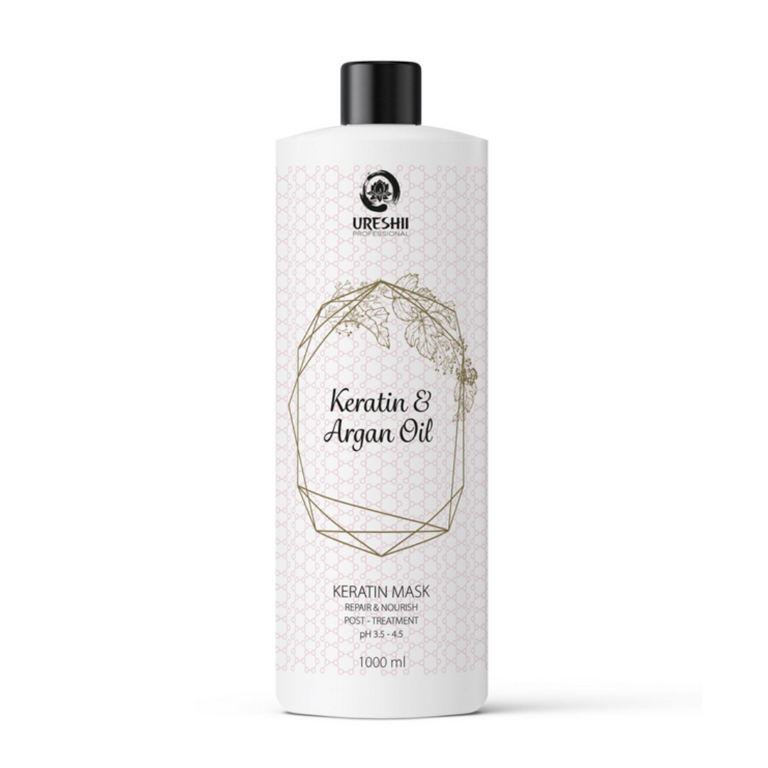 Ureshii - Keratin & Argan - Maska Regenerująco-Odżywcza z Keratyną i Olejkiem Arganowym - 1000ml
