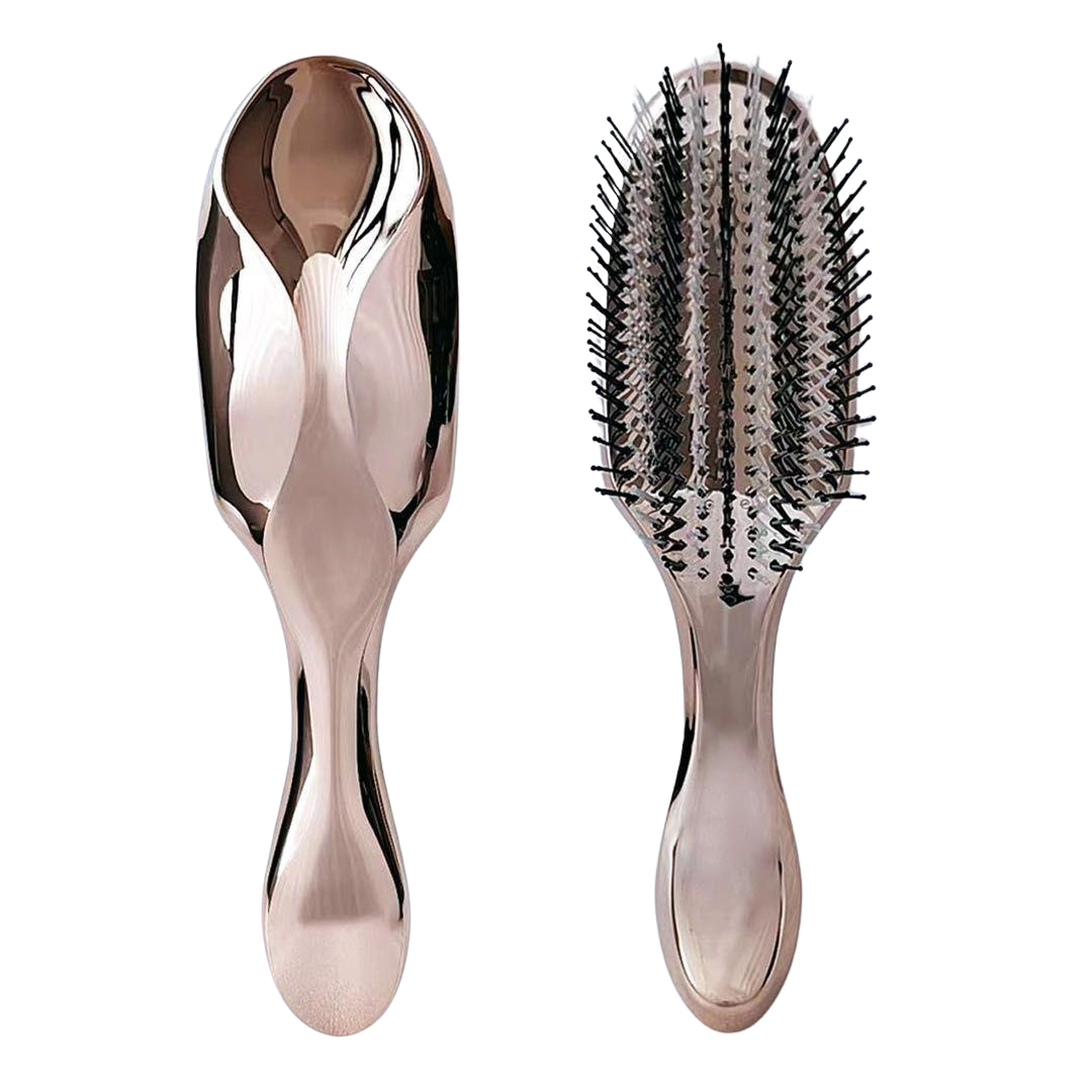 Scalp Brush - Hair Care - Szczotka do Rozczesywania i Masażu Skóry Głowy Złota