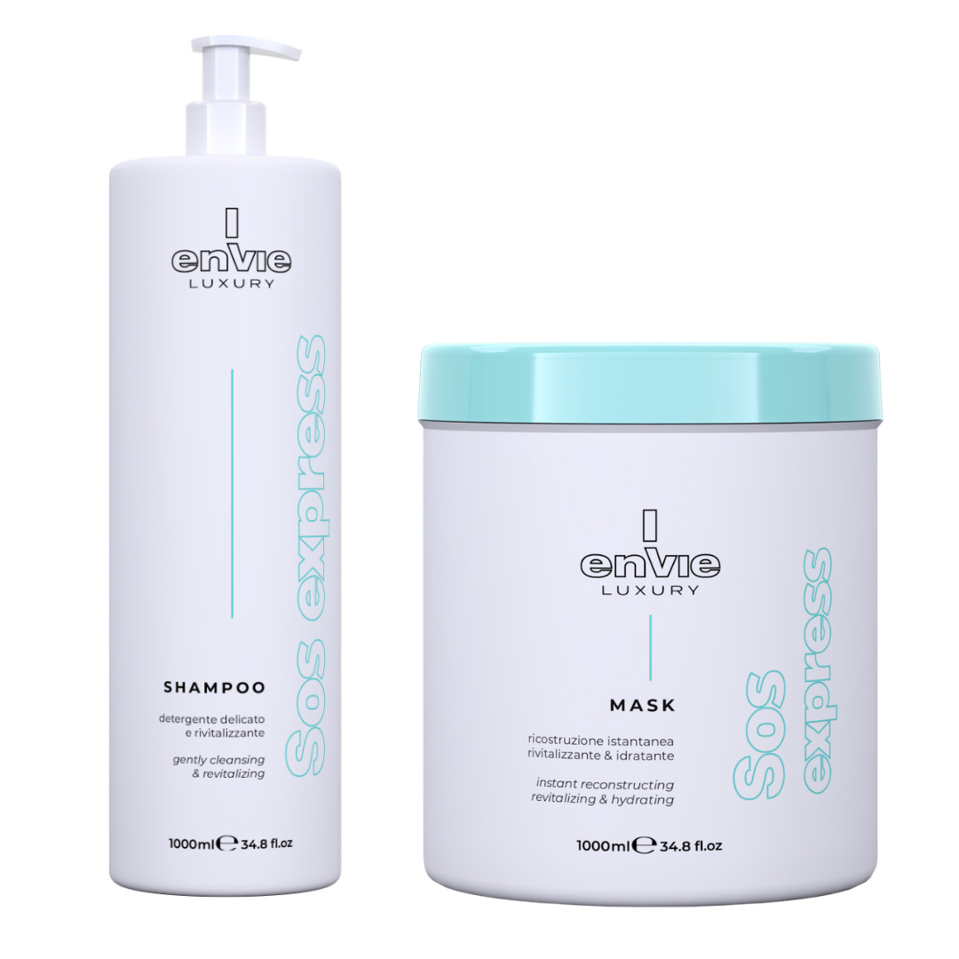 Envie zestaw nawilżający włosy sos express szampon i maska 1000ml + 1000ml