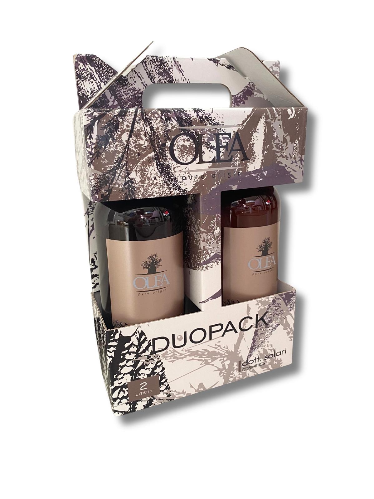 Dott. Solari - Olea Duo Pack - Zestaw Nawilżająco-Regenerujący do Włosów Suchych i Zniszczonych Szampon + Maska z Olejem Baobabu z Pompkami 2x1000ml