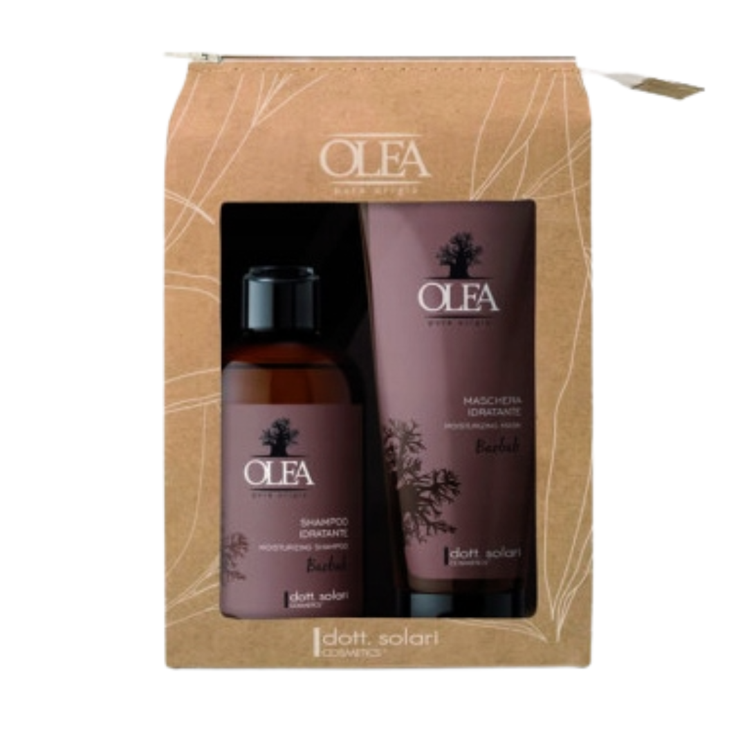 Dott. Solari - Olea Kit - Zestaw Nawilżająco-Regenerujący do Włosów Suchych i Zniszczonych Szampon + Maska z Olejem Baobabu 250ml+200ml