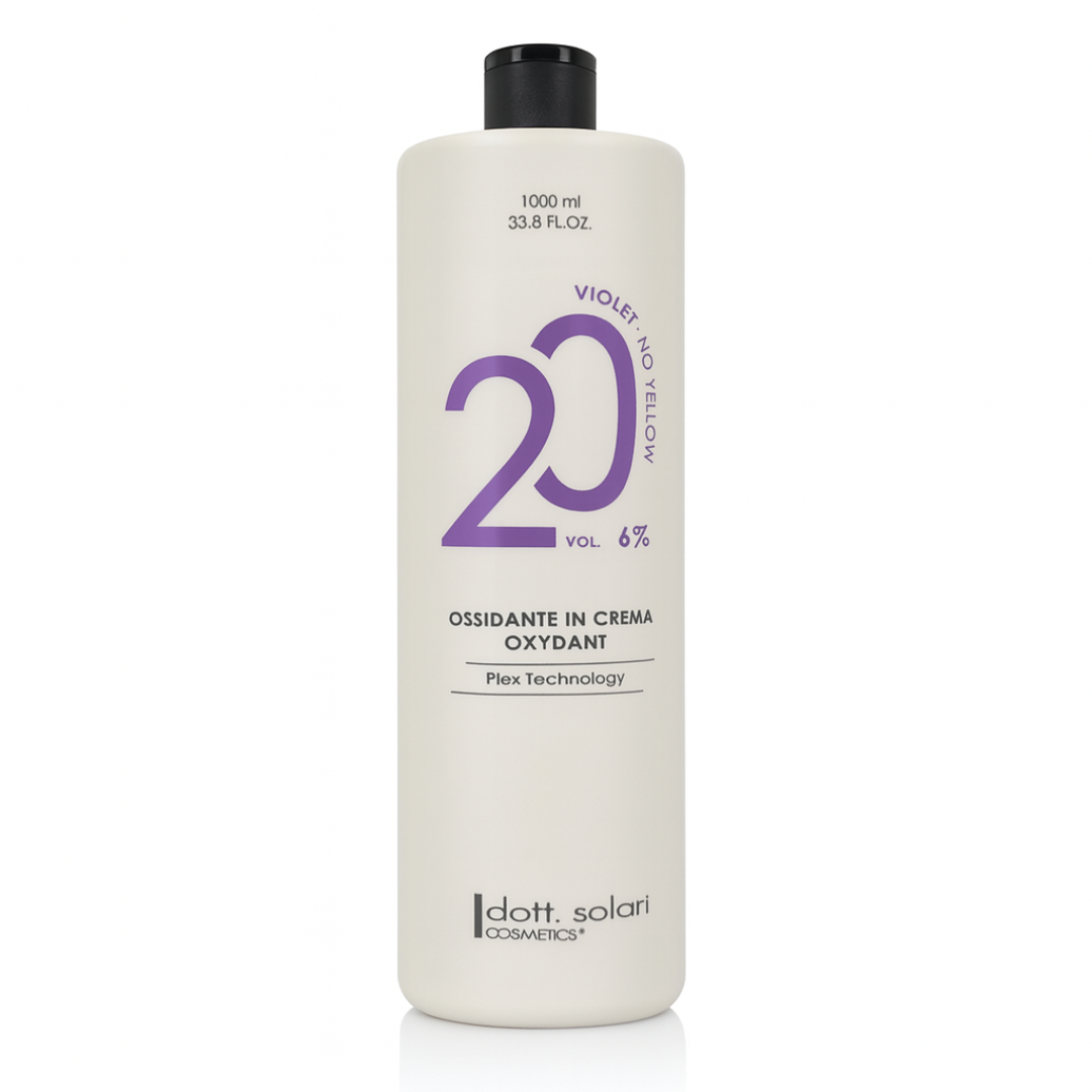  Dott. Solari - Olea - Oksydant Kremowy do Koloryzacji 20 vol 6% No Yellow z Technologią Plex - 1000ml