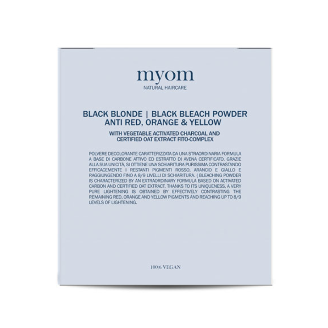 Myom - Black Blonde - Czarny Proszek Rozjaśniający do 9 Tonów z Węglem Aktywnym i Ekstraktem z Owsa - 500g