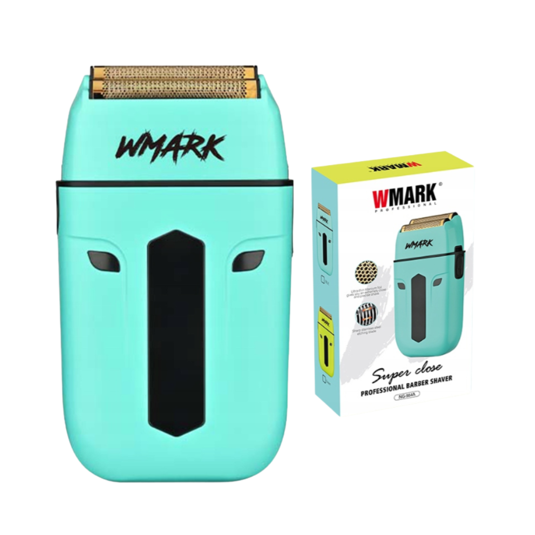 Wmark - Ng-998 Super Close - Golarka Foliowa Barberska z Podwójną Głowicą Pływającą - Turkus